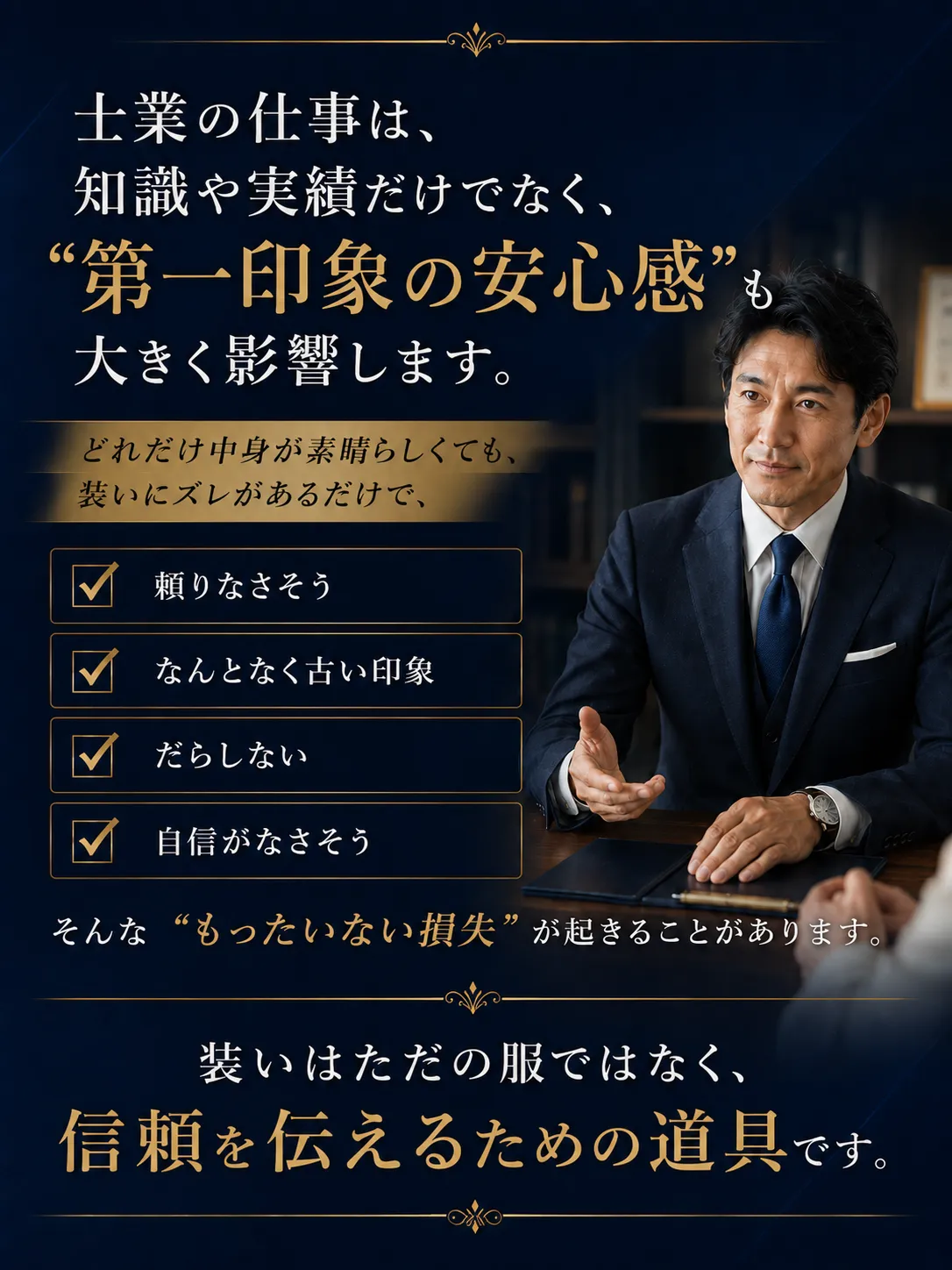 士業の装いが相手に与える印象について